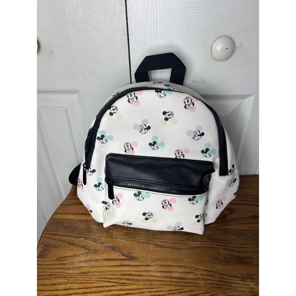 Disney Mickey Mouse Pastel Mini Backpack Bioworld Small White Purse Bag - Picture 1 of 8
